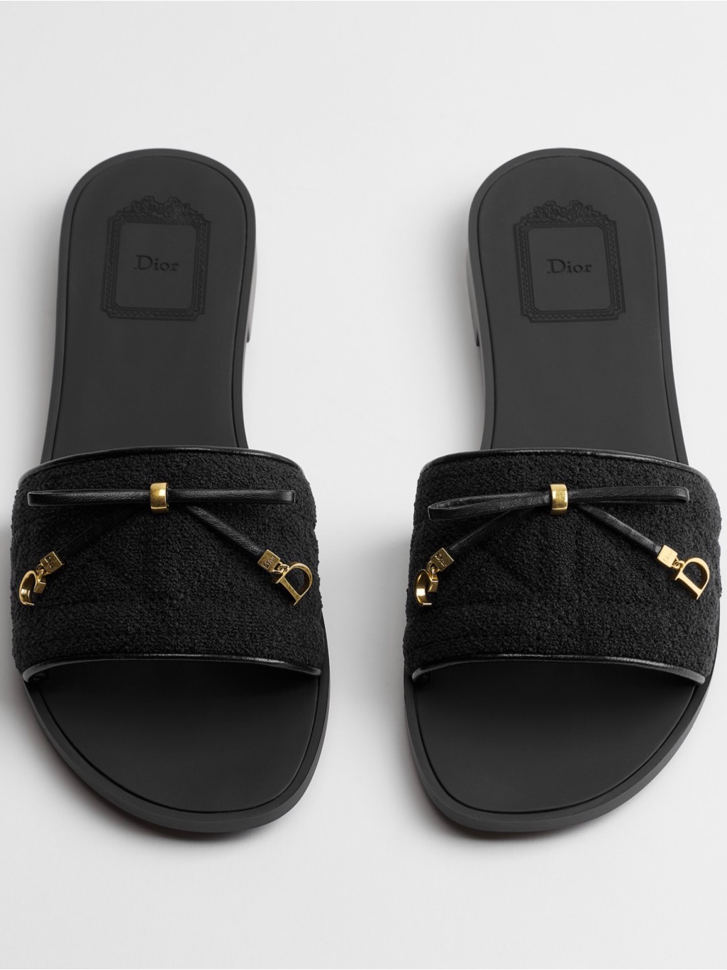 Dior Cannage Slide Black Spongy Cannage Sz 35eu /5us
